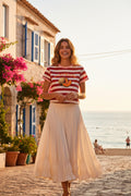 T - shirt Fruit stampa Cantalupe latte, rosa e rosso