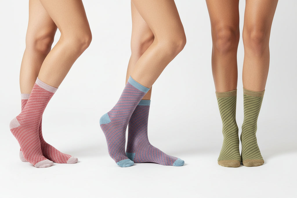 Stripe glitter socks