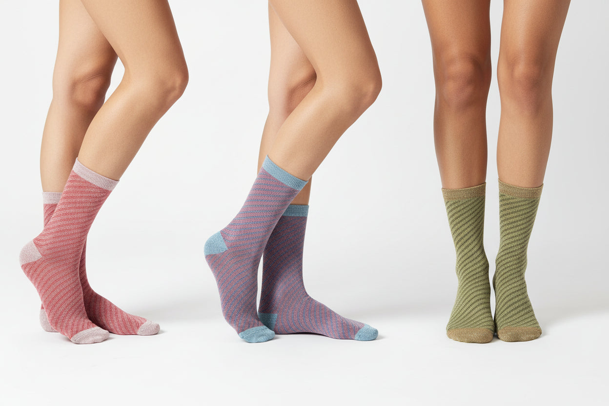 Stripe glitter socks