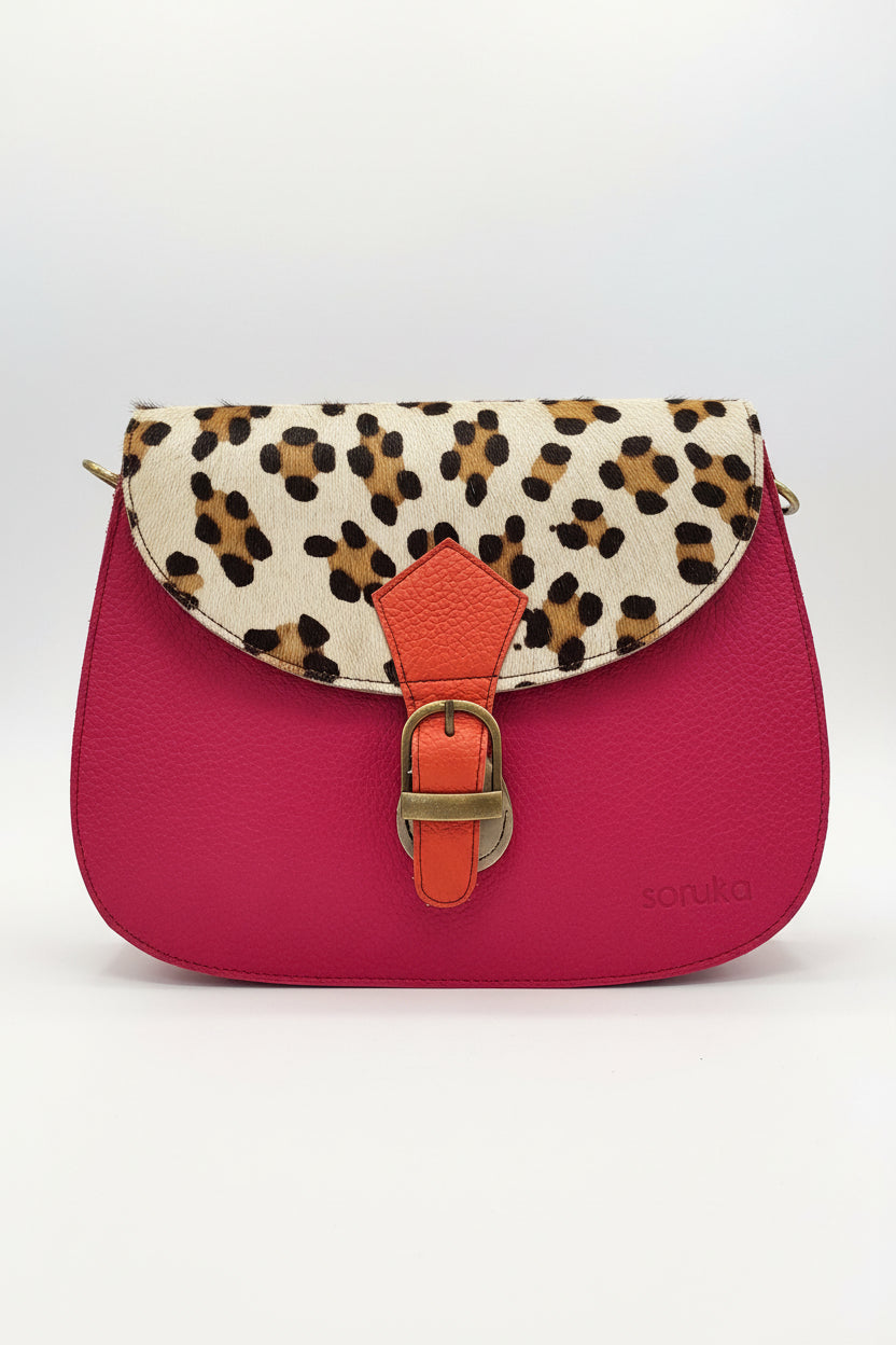 Borsa mezzaluna gheo ciclamino fibia arancio
