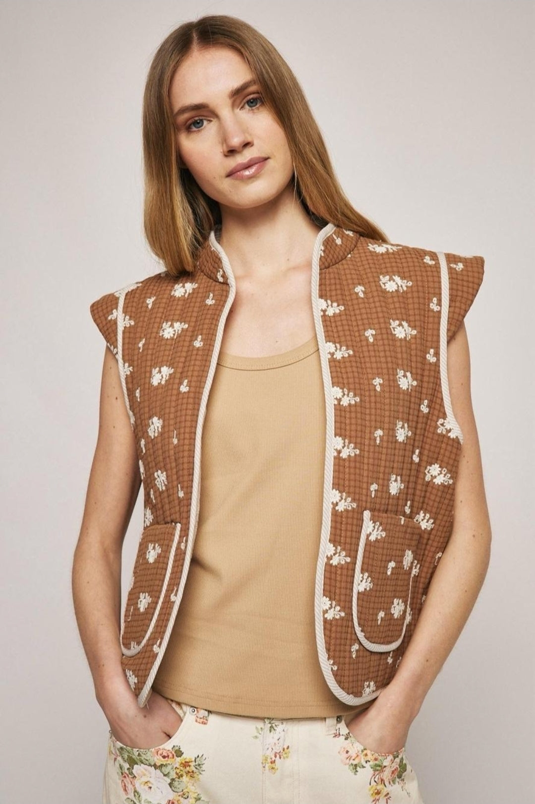 Gilet quadretti brown