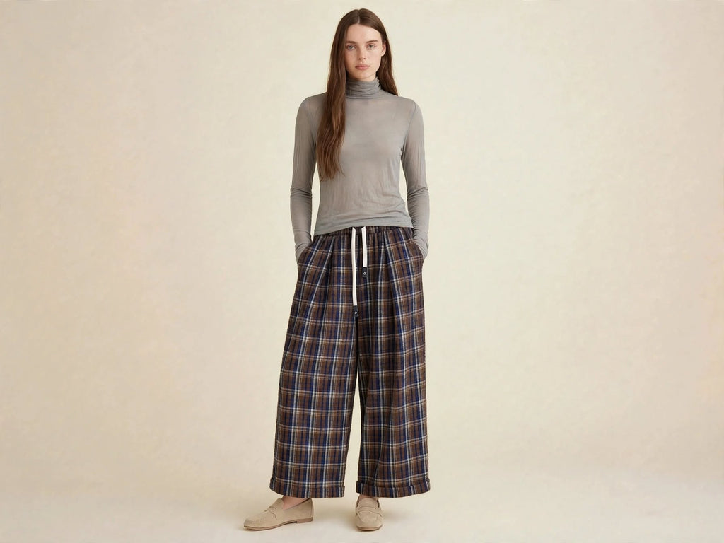 Pantalone Largo a Quadri