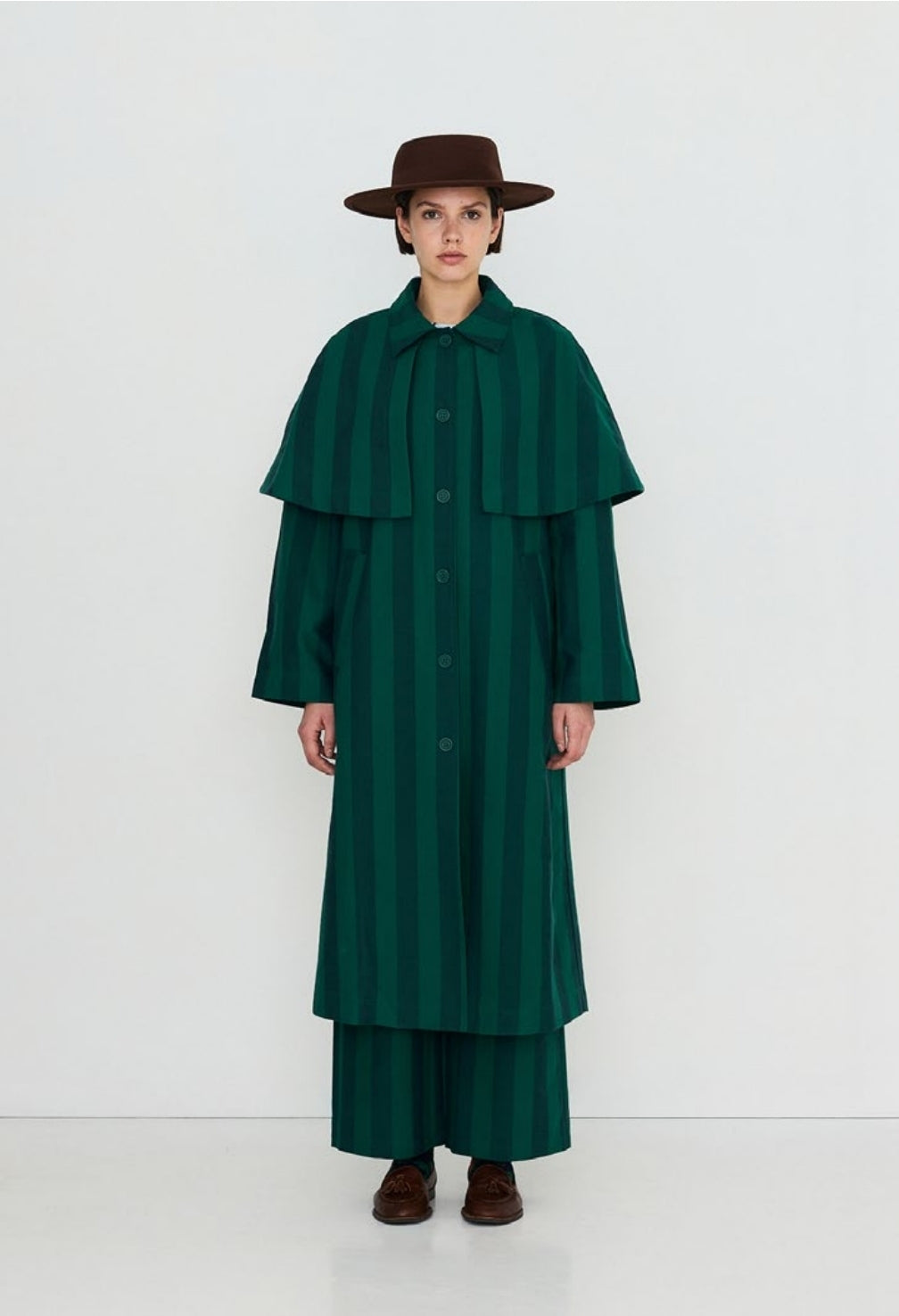 WIDE STRIPES TRENCH COAT