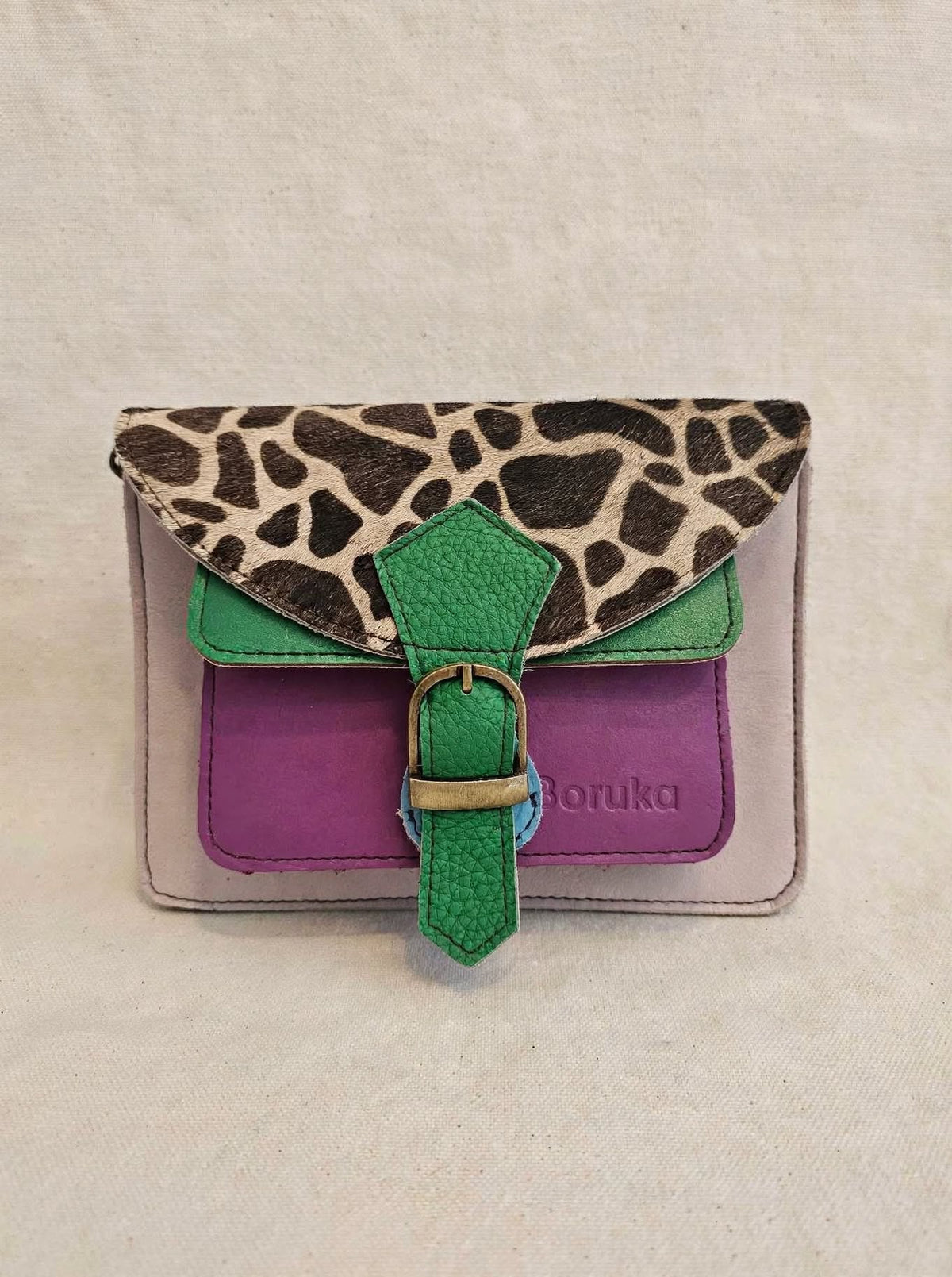 LILA SAFARI - Mini Crossbody Verde Smeraldo e Lilla
