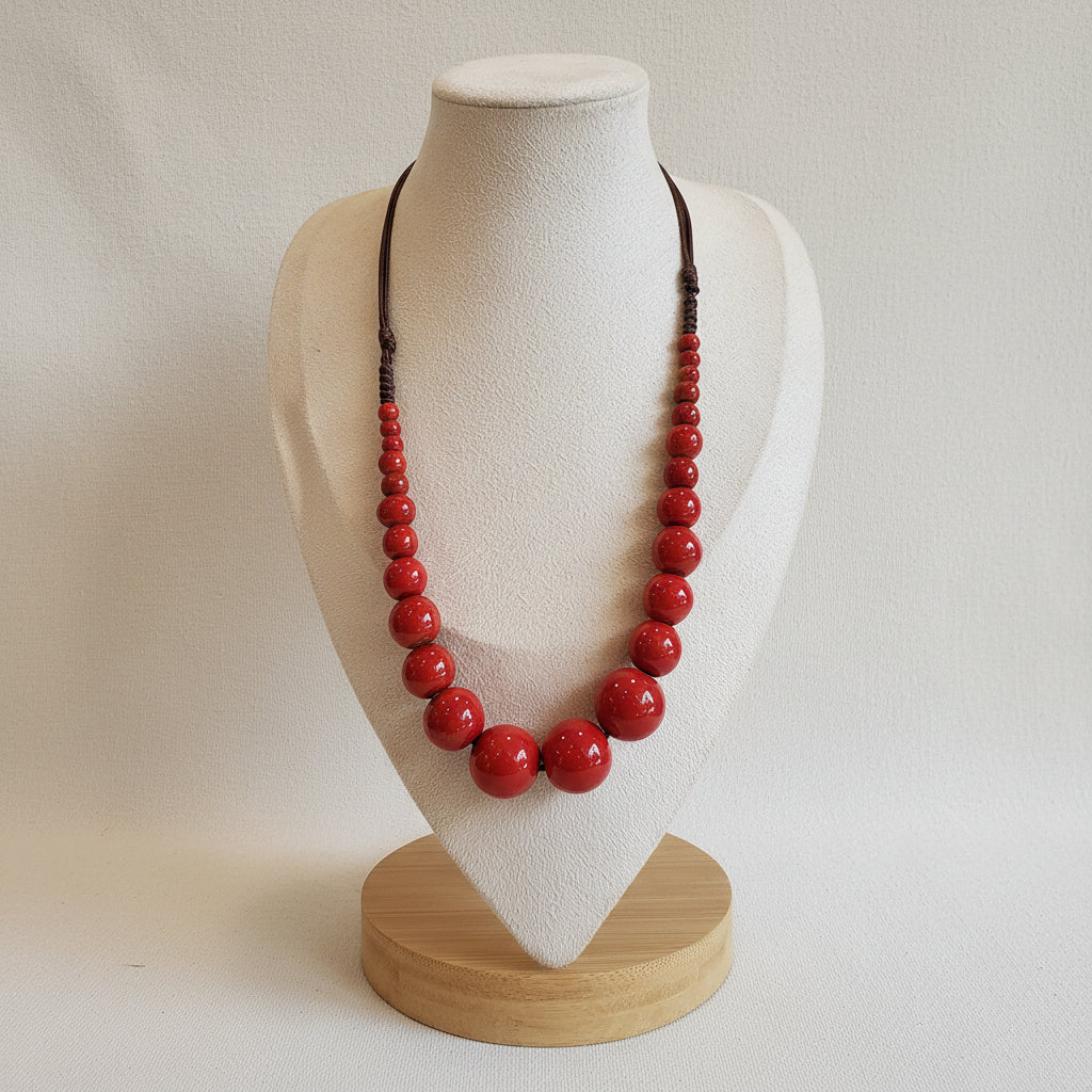 Collana " nemo" in ceramica rossa  corallo