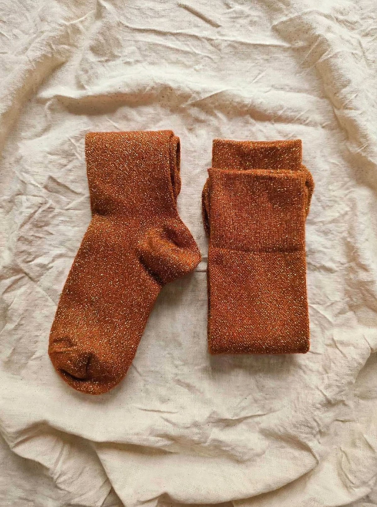 Anne Sophie - Chaussettes énergisantes Lévity brillantes - Terracotta