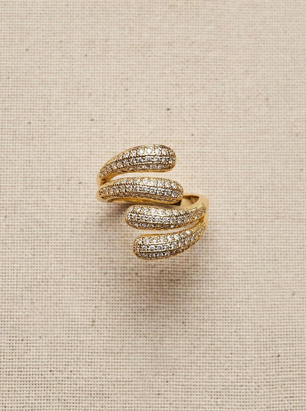 Anello Regolabile Serpentine h. 2 cm - 4 Fasce brillantini