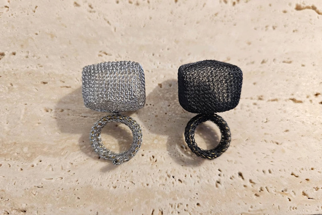 CUBE 01 - Anello Oversize Regolabile | Anello Scultura Fatto a Mano