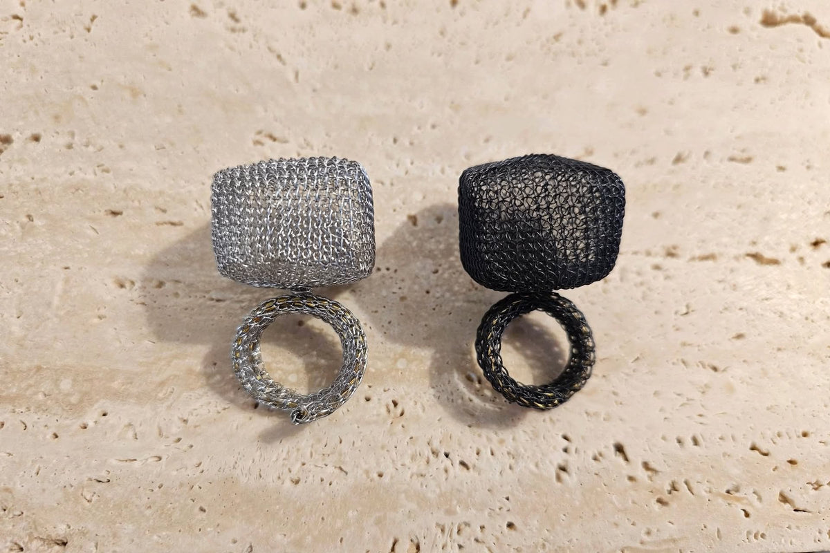 CUBE 01 - Anello Oversize Regolabile | Anello Scultura Fatto a Mano