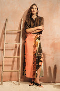 Gonna lunga stampa tie dye con nodo frontale