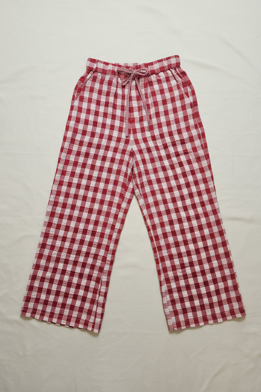 Pantalone check rosso