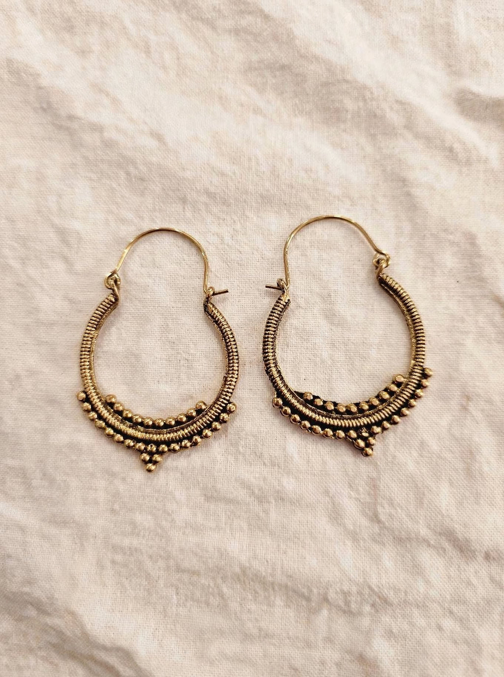 Orecchini Cerchio Tribale Ottone 3cm - Etnici Boho