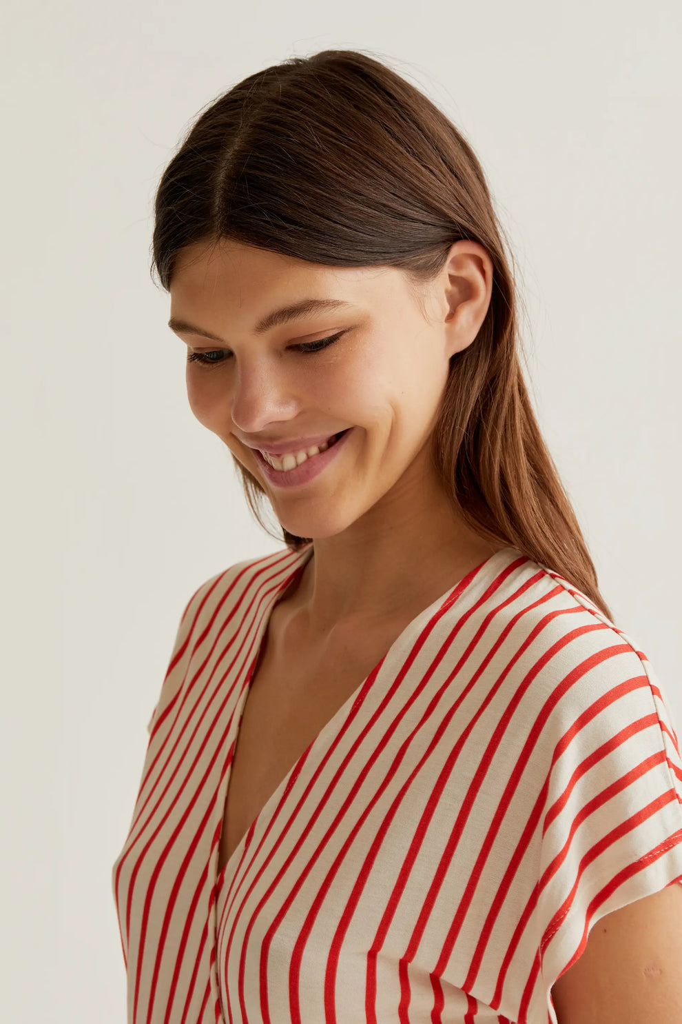 Red Striped Midi dress
