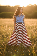 "Wine" Stripe Skirt