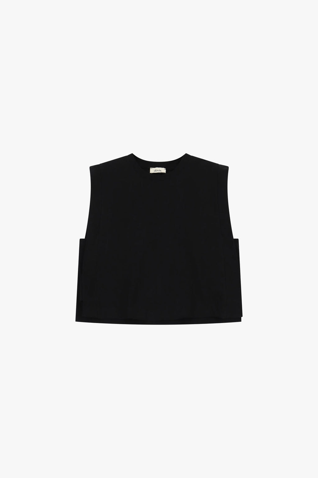 Top boxy senza maniche con girocollo