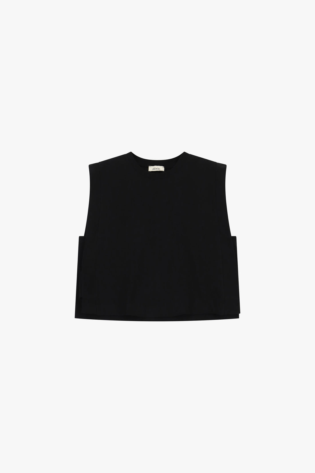 Top boxy senza maniche con girocollo