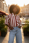Camicia manica corta a righe Motel