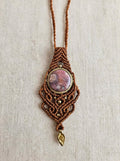 MIRA Collana Choker Macramè con Rodonite Rosa