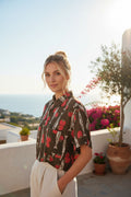 Blusa in cotone pomodori e sardine