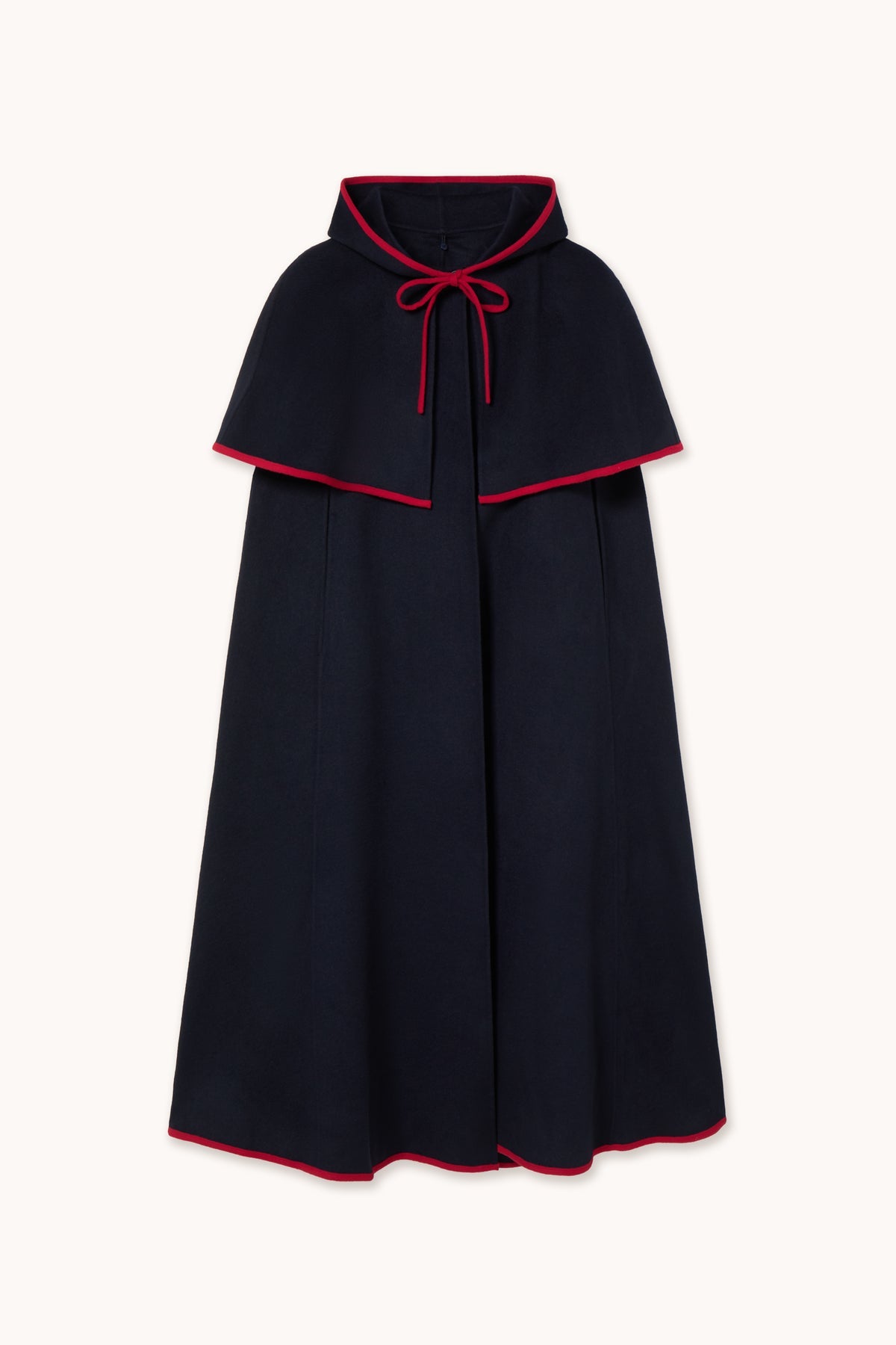 HOODED CAPE WITH CONTRAST BINDING