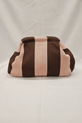 Clutch righe rosa marrone