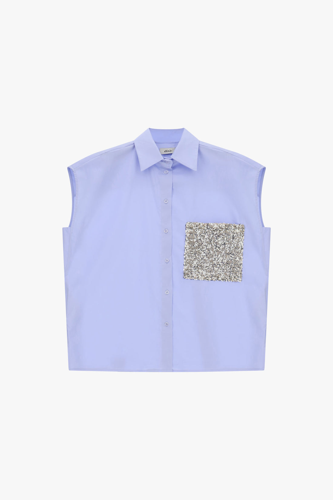 Camicia senza maniche con tasca paillettes