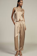 Pantaloni tailored fit vita alta con pinces