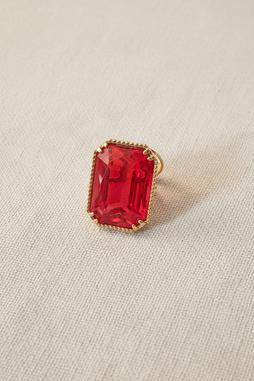Anello " Nova " pietra rossa