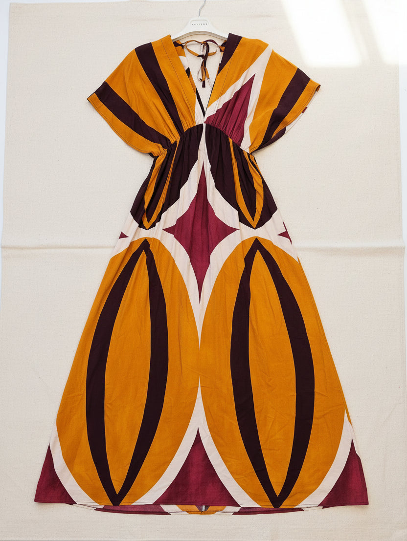 "Geometric" '70s dress