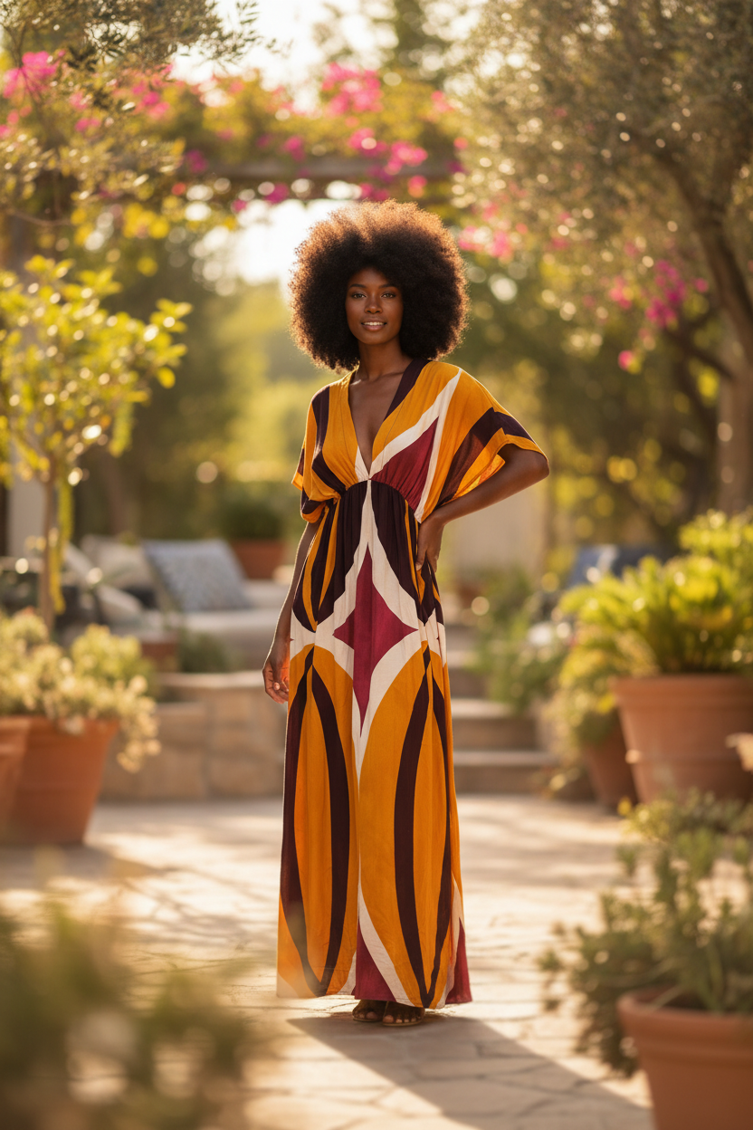 "Geometric" '70s dress