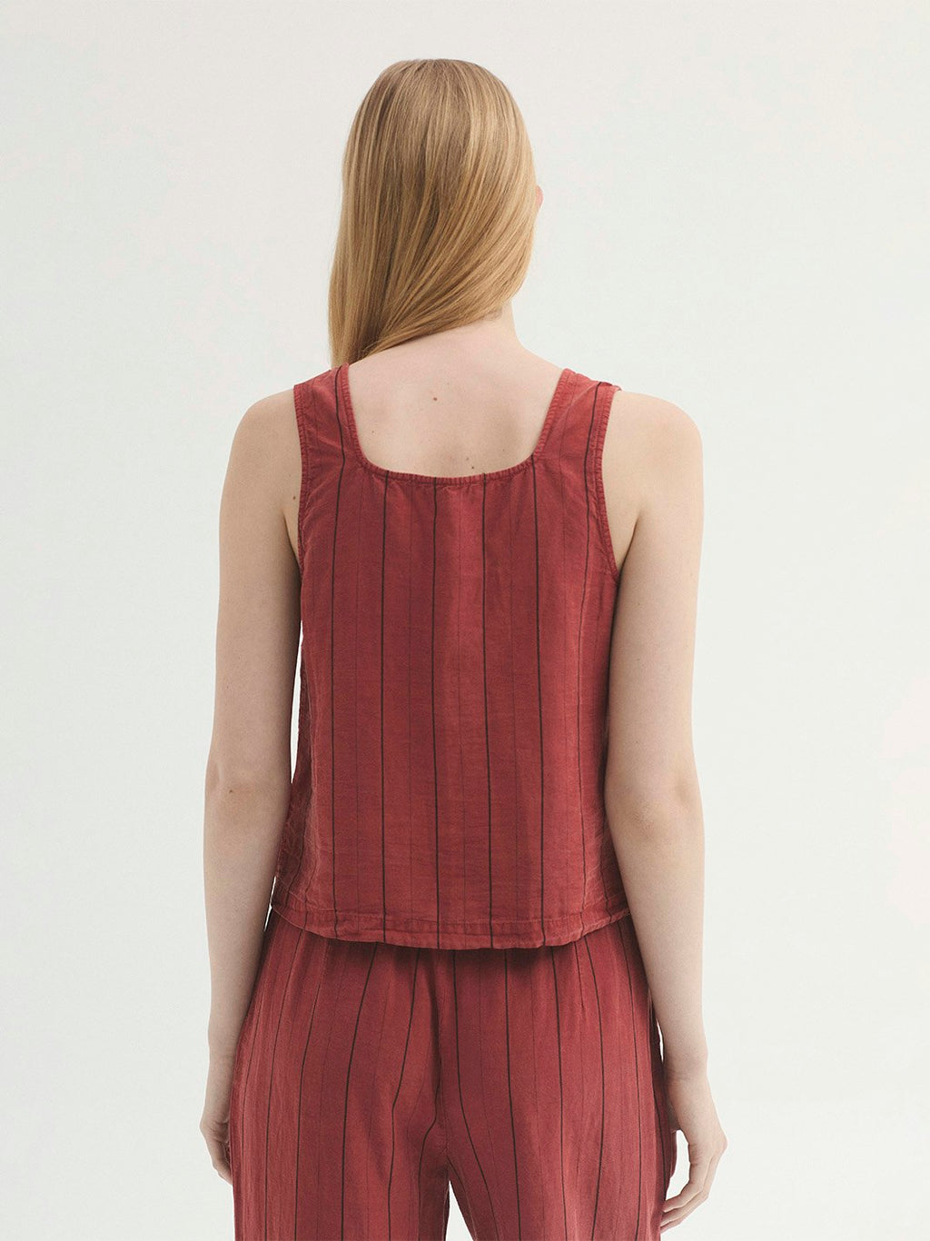 Top in Tencel overdye con righe