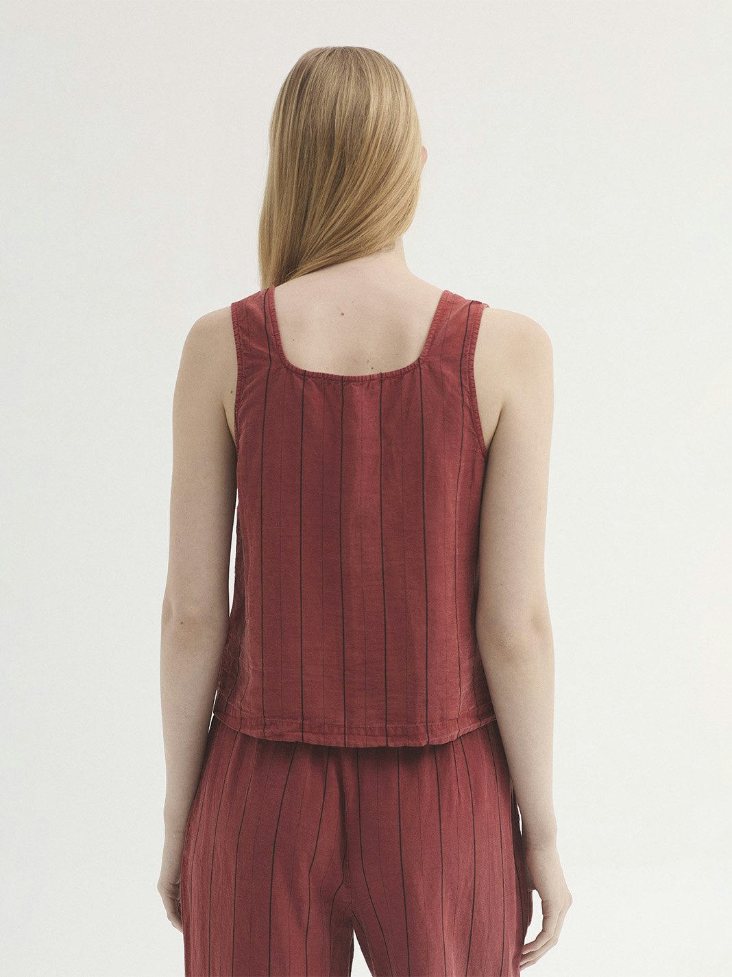 Top in Tencel overdye con righe