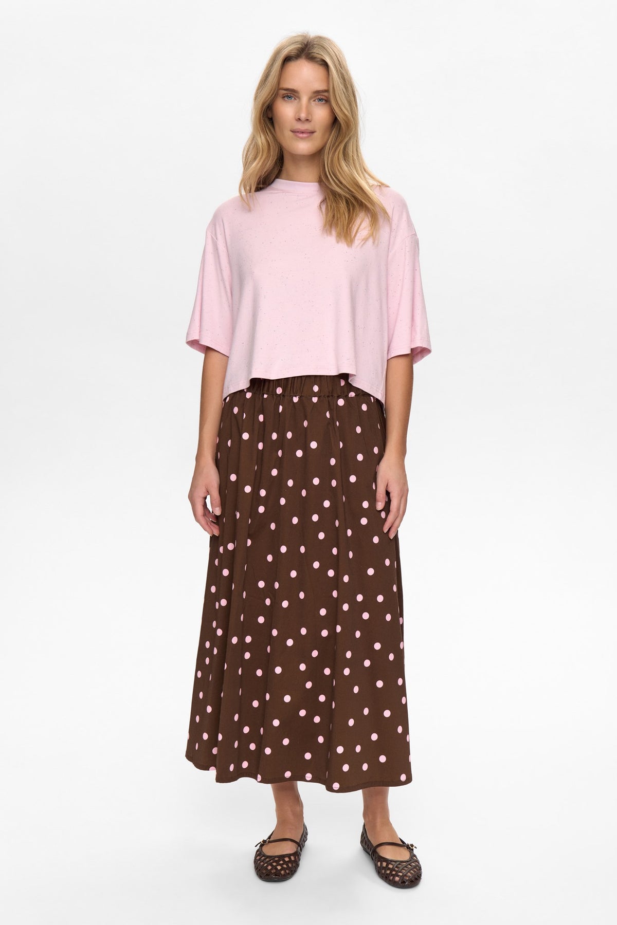DOT BROWN SKIRT