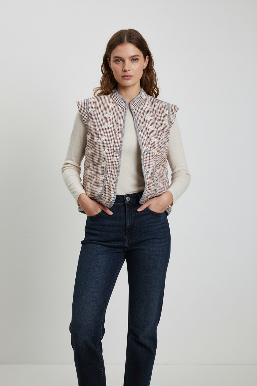 Gilet quadretti bruciato