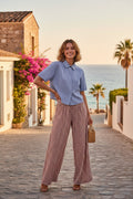 Pantalone check con elastico