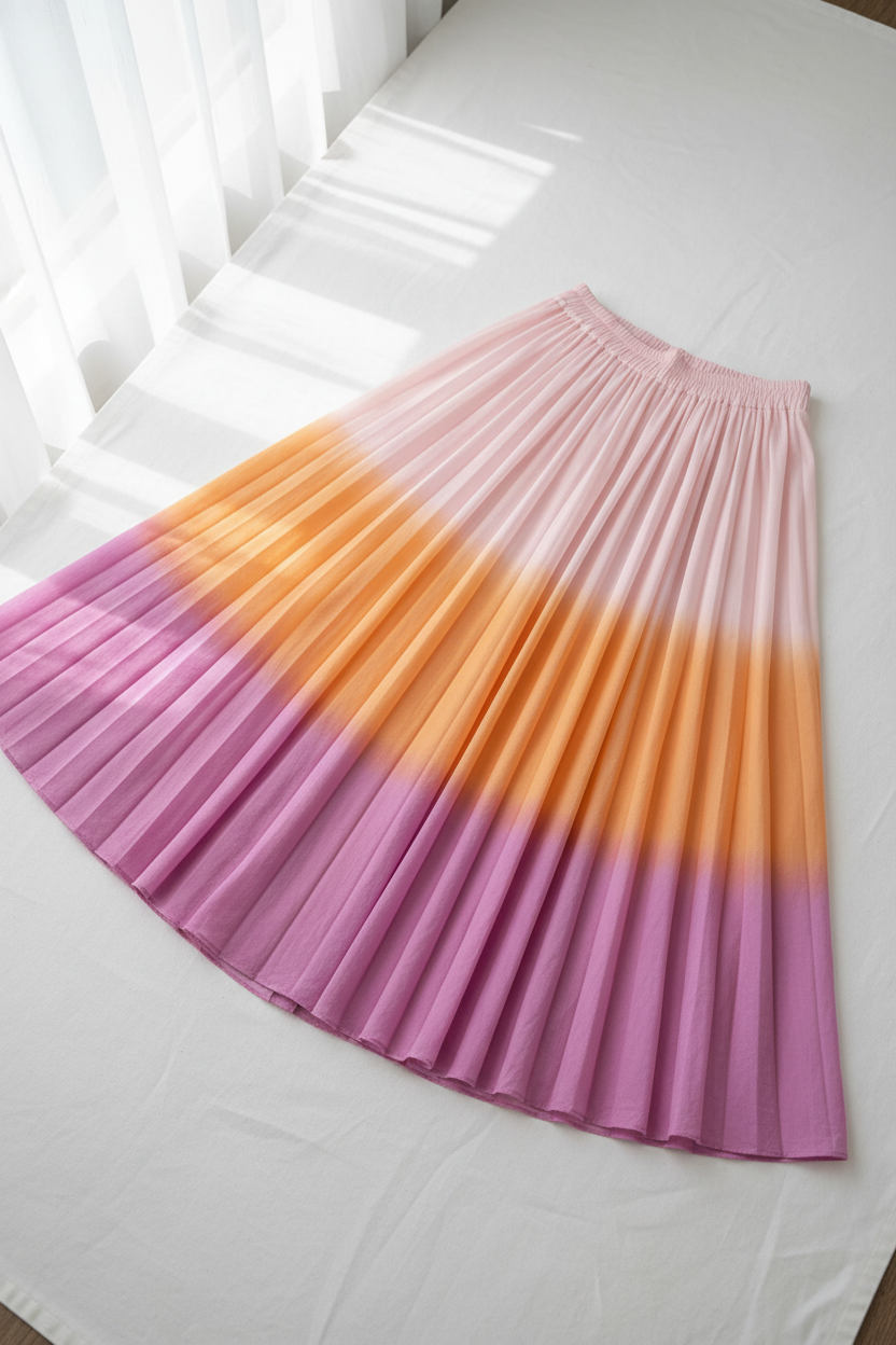 Color block pink skirt