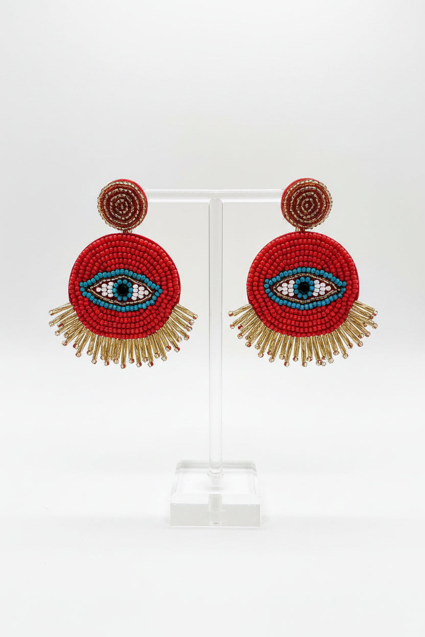 " LIA" earrings  boho rosso