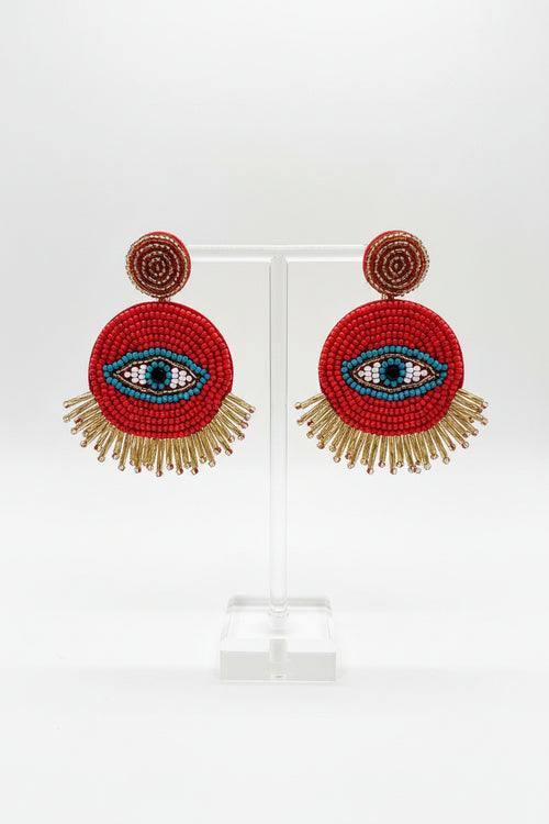 " LIA" earrings  boho rosso