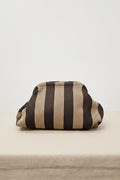 Clutch righe taupe marrone