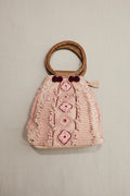Borsa boho chic tessuto rosa