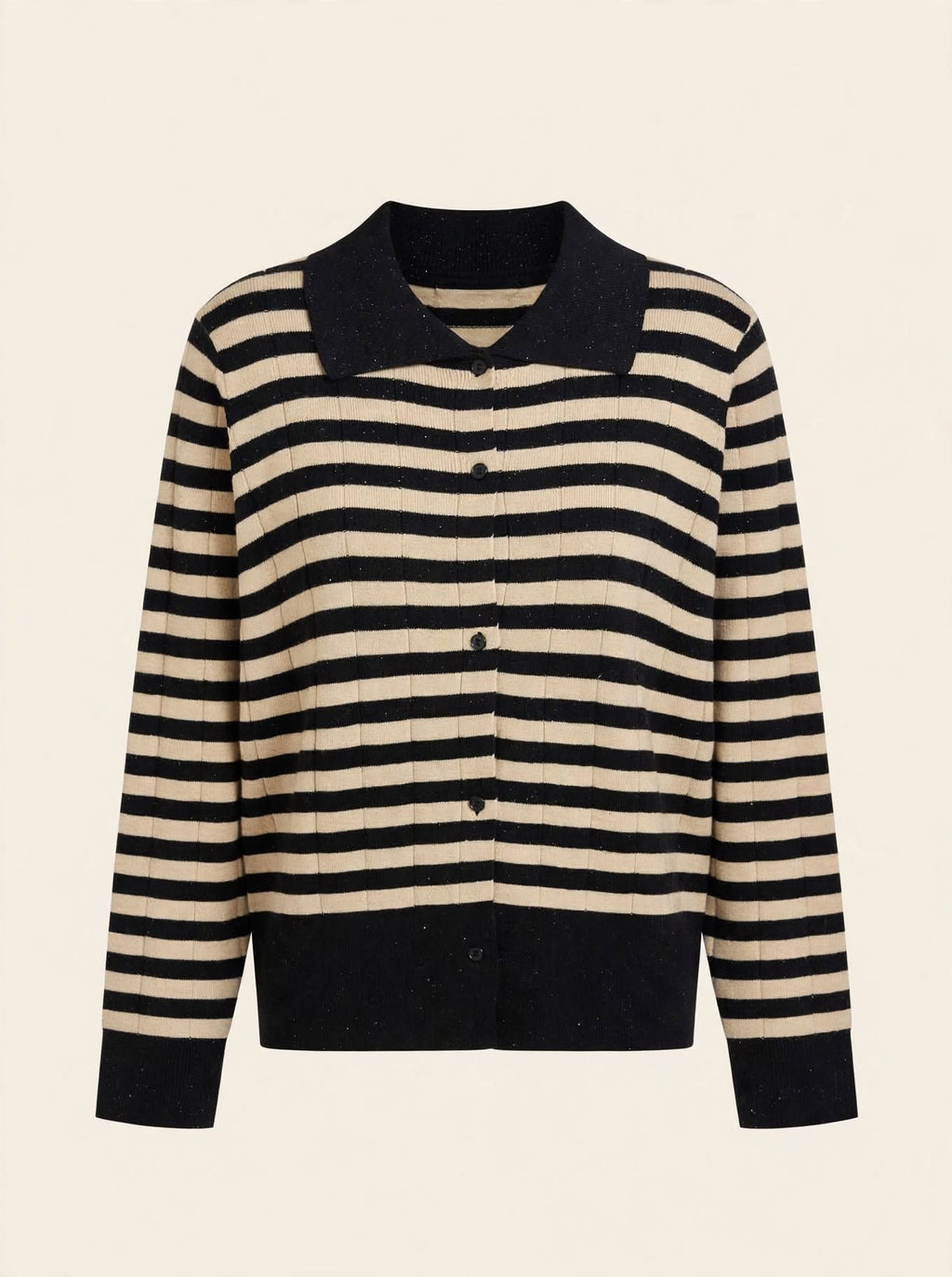 Cardigan Polo a Righe con Lurex