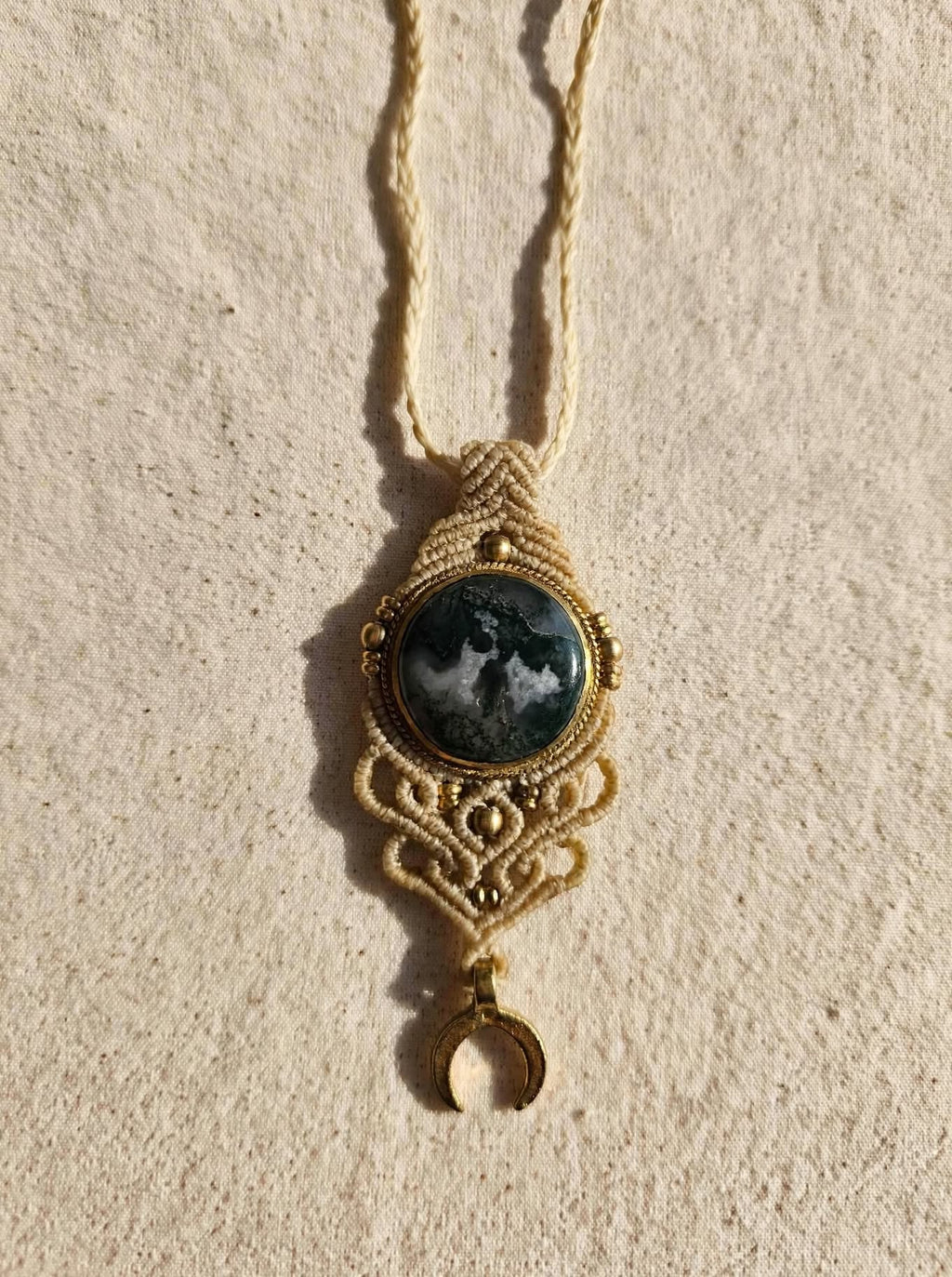 CHANDRA – Collana Luna in Agata Muschiata