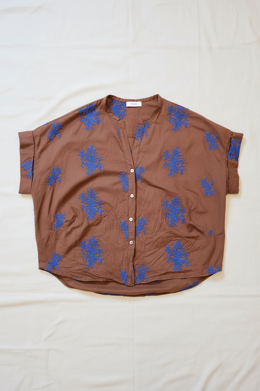 Blusa motel ricami blu