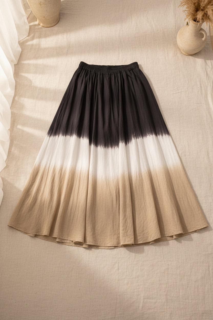 Color block noisette skirt