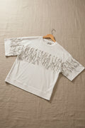 T shirt bianca frange pailettes