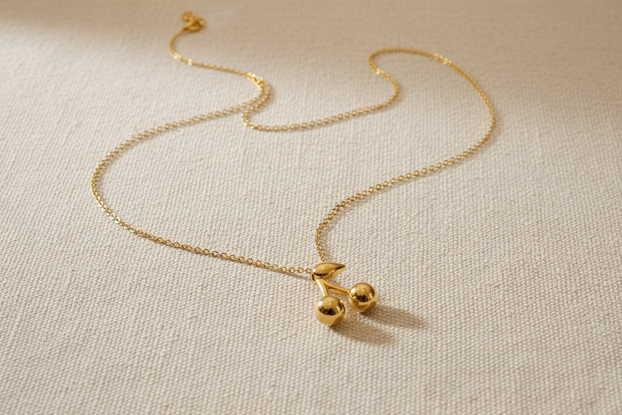 "golden cherry" necklace