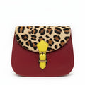 Borsa mezzaluna gheo bordeaux fibia gialla