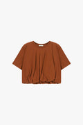 T-shirt corta con arricciatura sul fondo