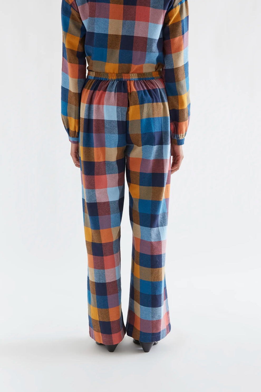 Pantaloni in 100% cotone quadri multicolore