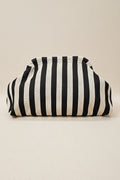 Clutch  righe verticali  avorio nero